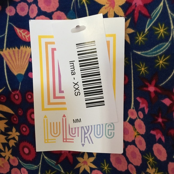 XXS Floral & Striped LuLaRoe Irma Tunic - BNWT - Picture 7 of 9